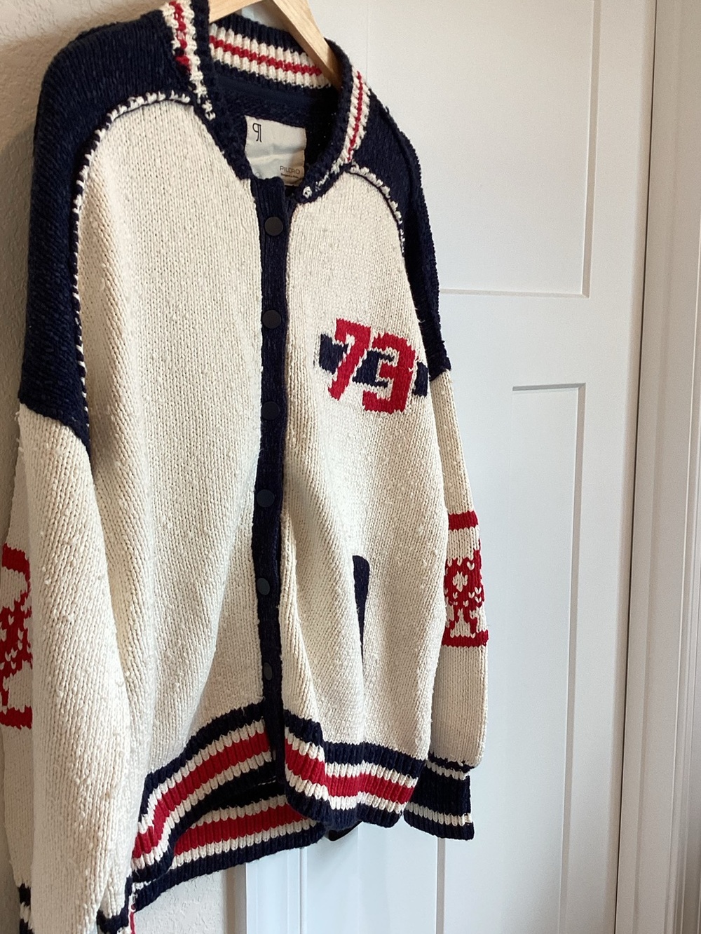 Anthropologie Motorcycle Sweater Cotton Blend Cardigan Pilcro NEW Novelty - Picture 9 of 14